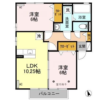 スカイコート Aの間取り