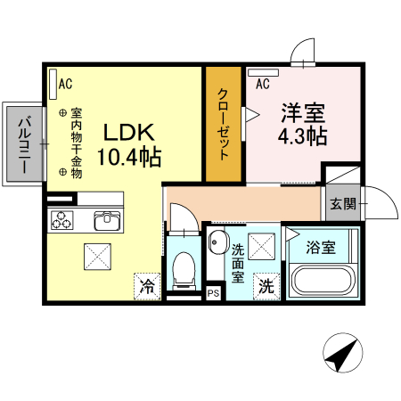 アスター若宮 Bの間取り