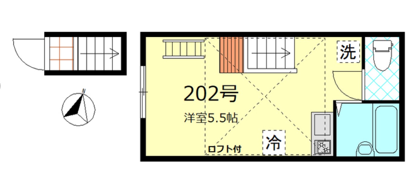 コルティーレ南久が原・202号室の間取り