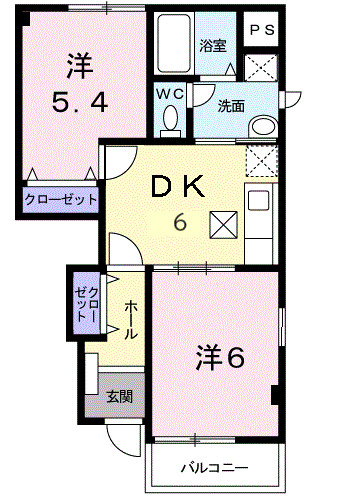 アルカディアAの間取り
