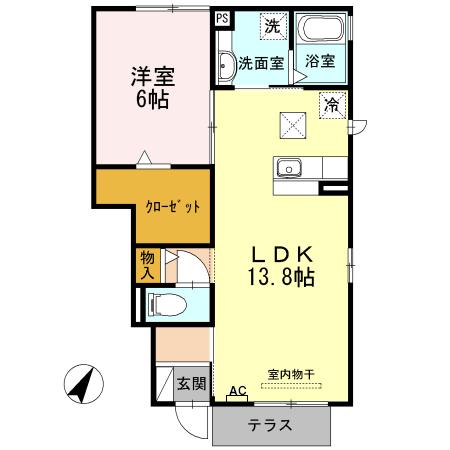 Ｄ－ｒｏｏｍ金平・101号室の間取り