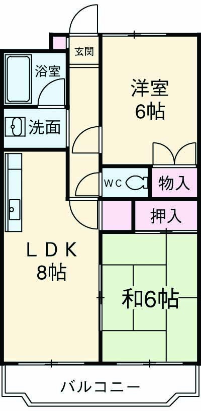 リバーサイド吉原Ⅱの間取り