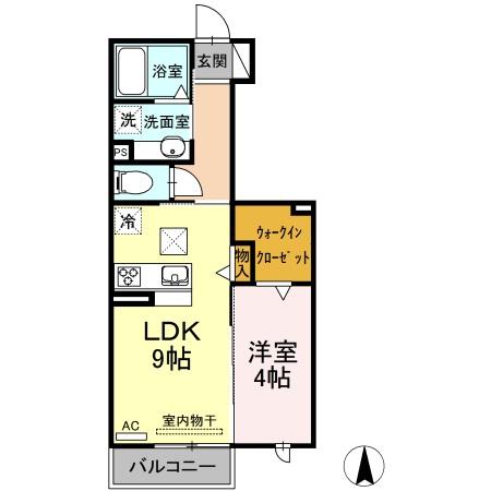 馬見塚町の完工年月(2018年7月)築の賃貸アパートの間取り