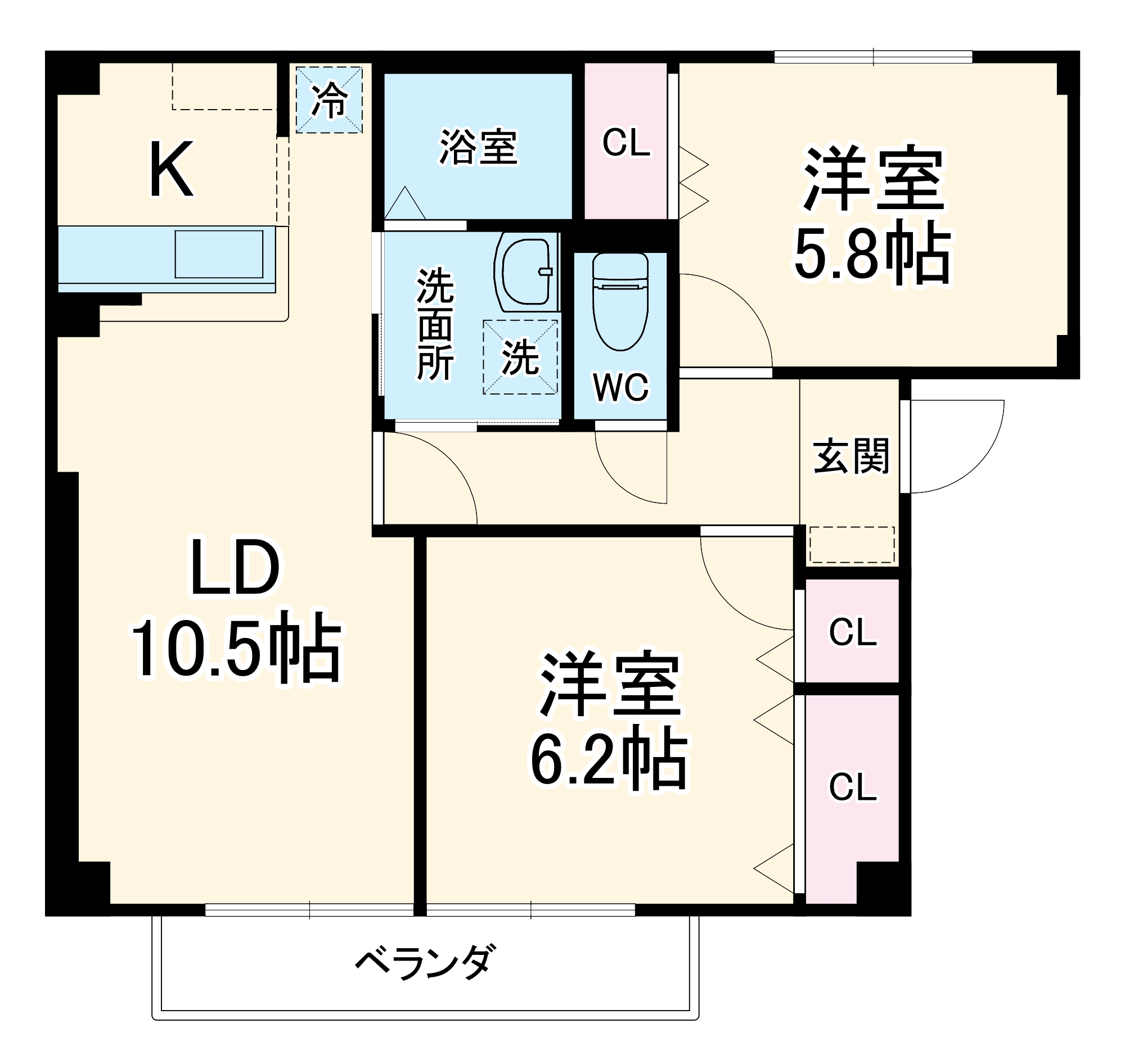 ヴォワール三和 B棟の間取り