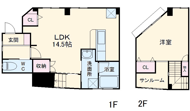 八通町賃貸住宅の間取り