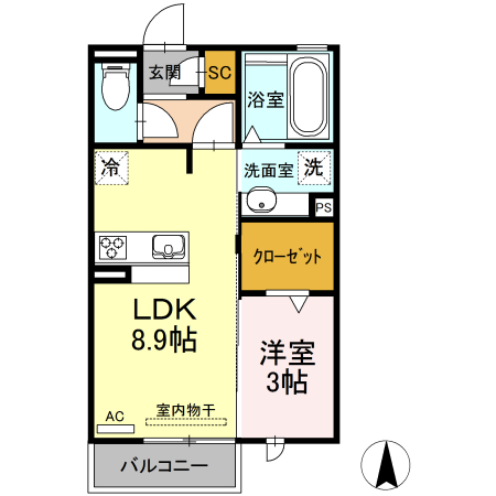 セジュール潮崎の間取り