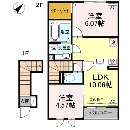 ルワンジュ Eの間取り