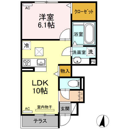 D-roomやまはC棟の間取り