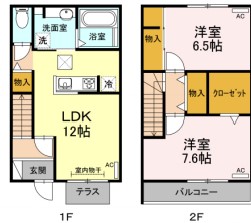 エクセルコート鷹丘　壱番館・102号室の間取り