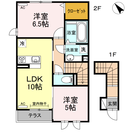 エクセルコート鷹丘　壱番館・201号室の間取り