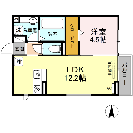 エミール　A・201号室の間取り