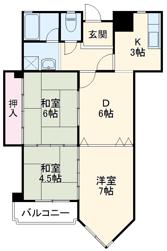 フルーヴェ1番館の間取り