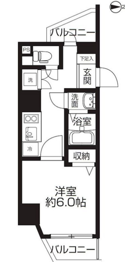 サニークレスト蒲田WEST・502号室の間取り