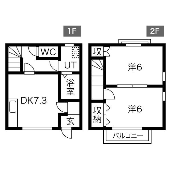 DUPLEX国王205B棟の間取り
