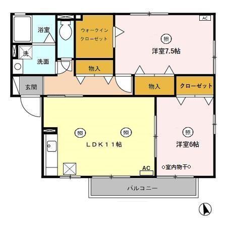 グランヴェール Aの間取り