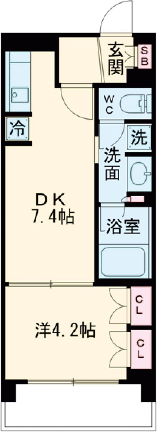 リビオ奥沢自由通り・206号室の間取り