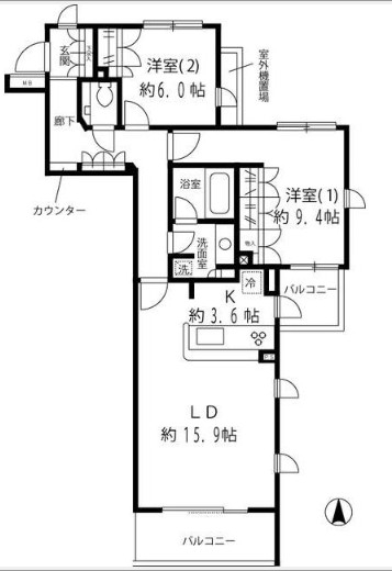 リベルテ等々力の間取り
