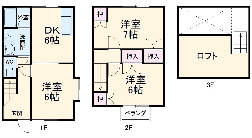 タウンコート21・103号室の間取り