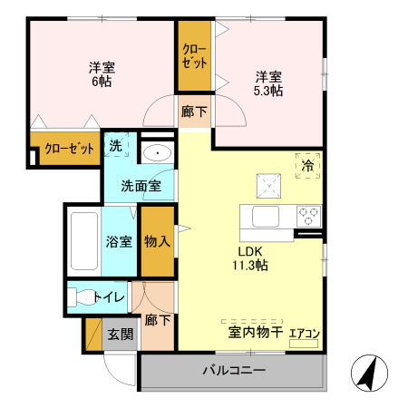 セリーヌコート Sの間取り