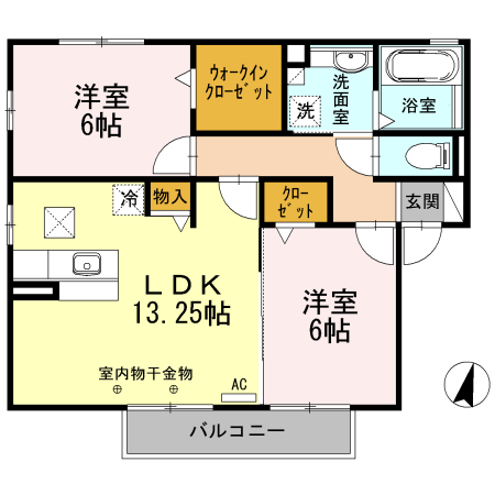 グラン ジュール Bの間取り