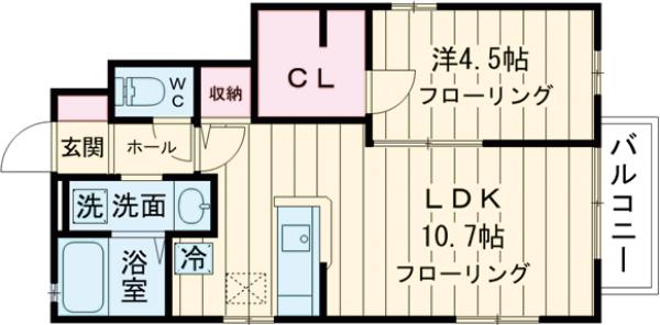 シェソワ経堂-Bの間取り