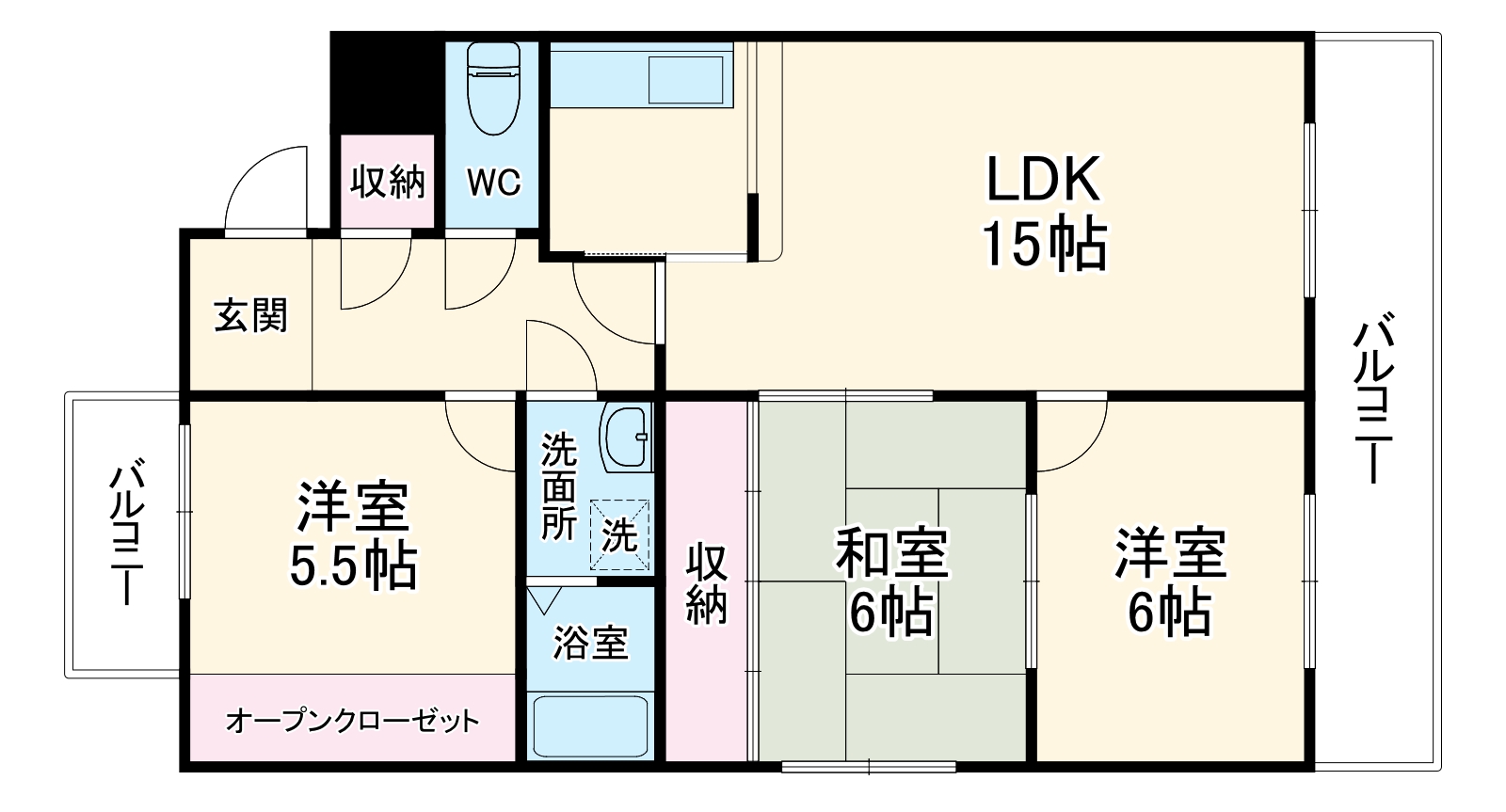 グレース牧の里 南棟の間取り