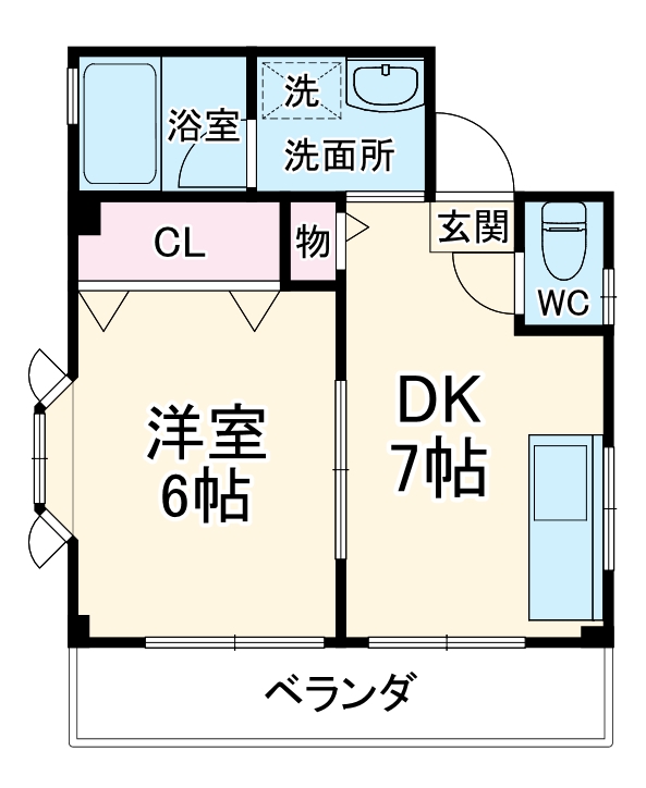 フラット市川Ⅱの間取り