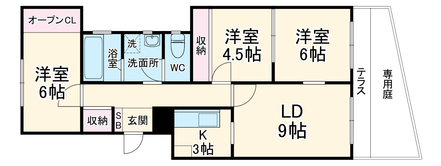 ラフォーレ西里の間取り