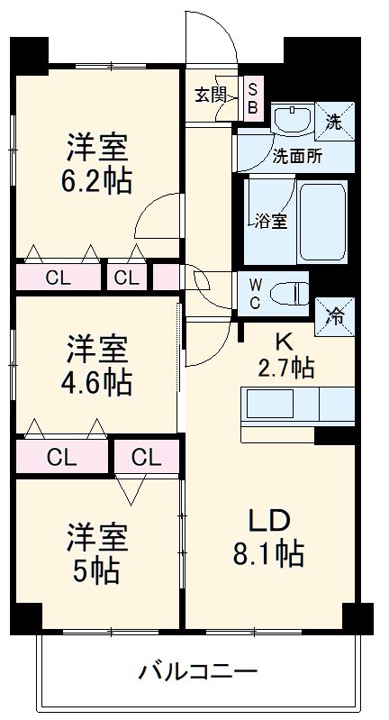 サニーリヴ北新横浜の間取り