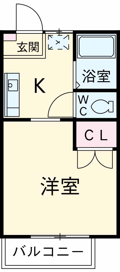 ワンルームS-3の間取り