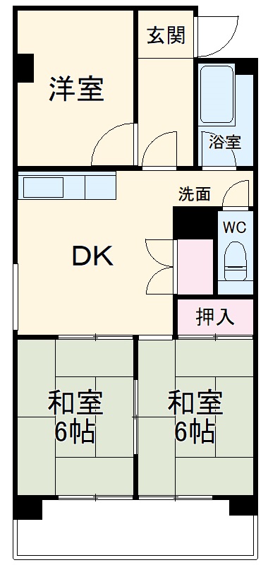 扶桑ハイツ2の間取り