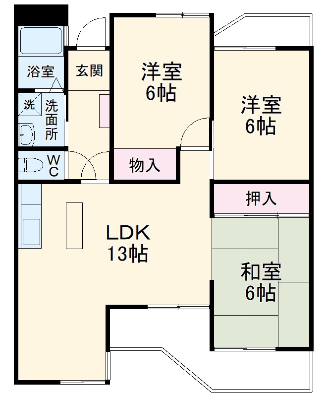 向島マンションAの間取り