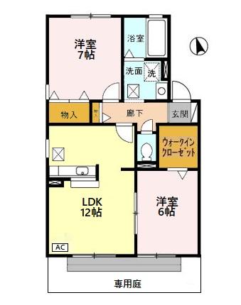 ポワール Bの間取り