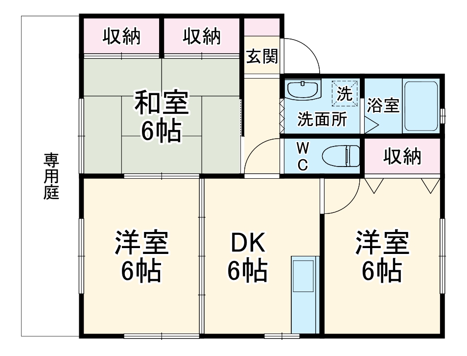 臨江ハイツ2号館 Bの間取り