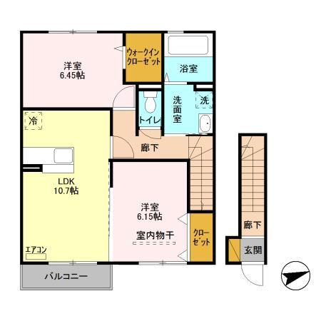 サザンハート吉岡 A棟の間取り