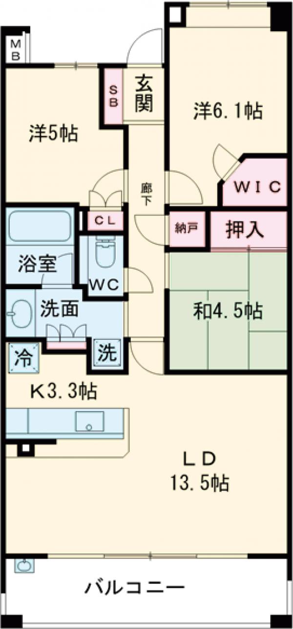 プラウド調布柴崎の間取り