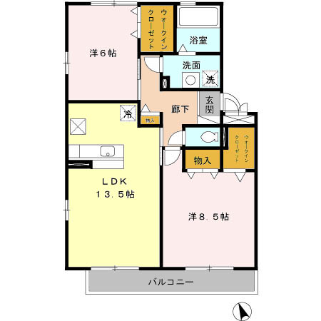 ラフィーネ・フォーレ Aの間取り