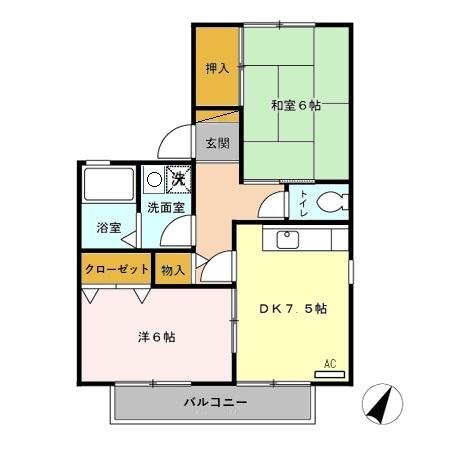 エーデル Ⅰの間取り