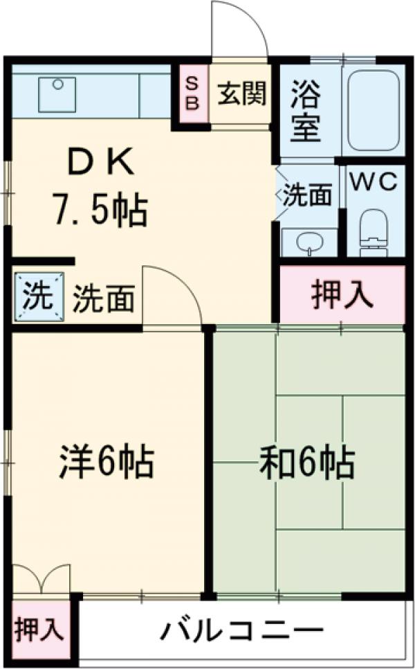 柴崎の完工年月(1983年4月)築の賃貸マンションの間取り