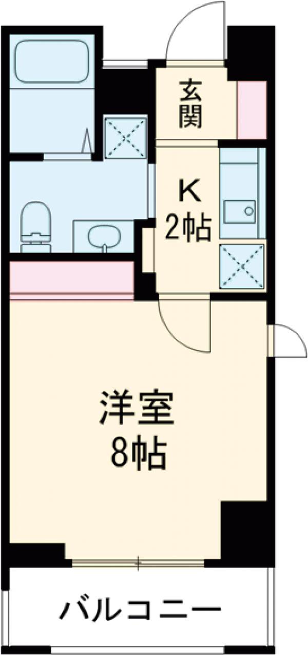若葉町の完工年月(2008年12月)築の賃貸マンションの間取り
