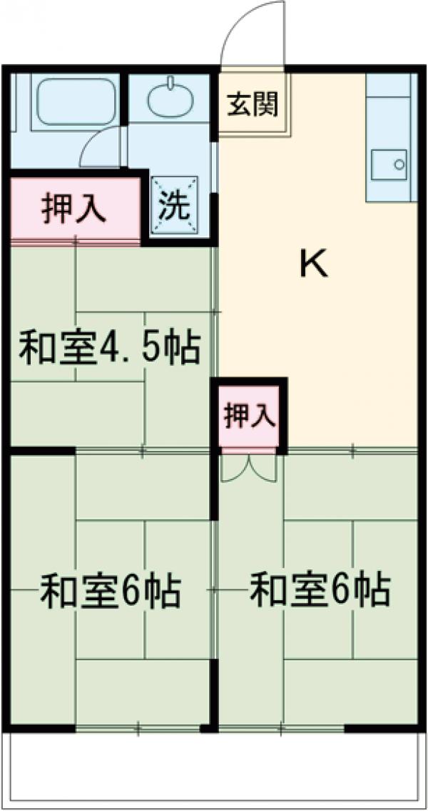 桜ビラB棟の間取り