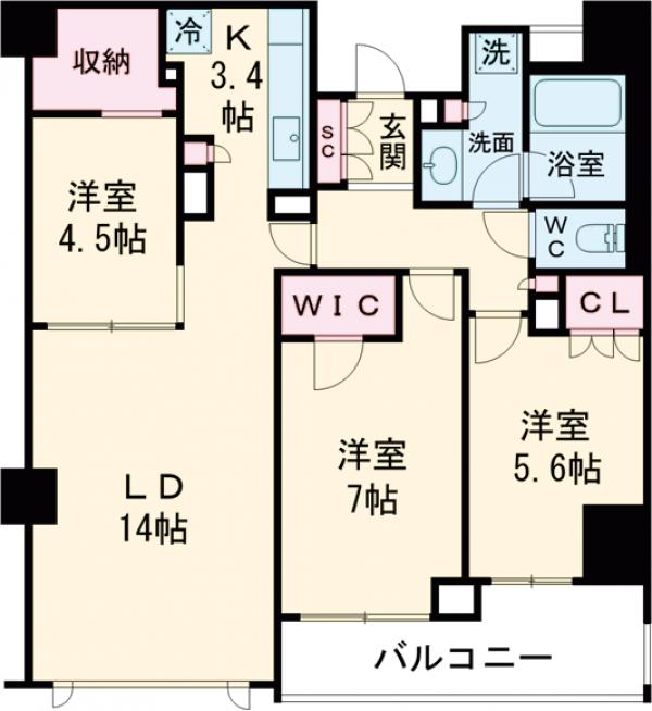 シティテラス目白 Cテラスの間取り