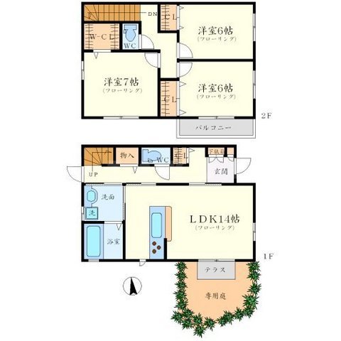 ローズヴィラA棟の間取り