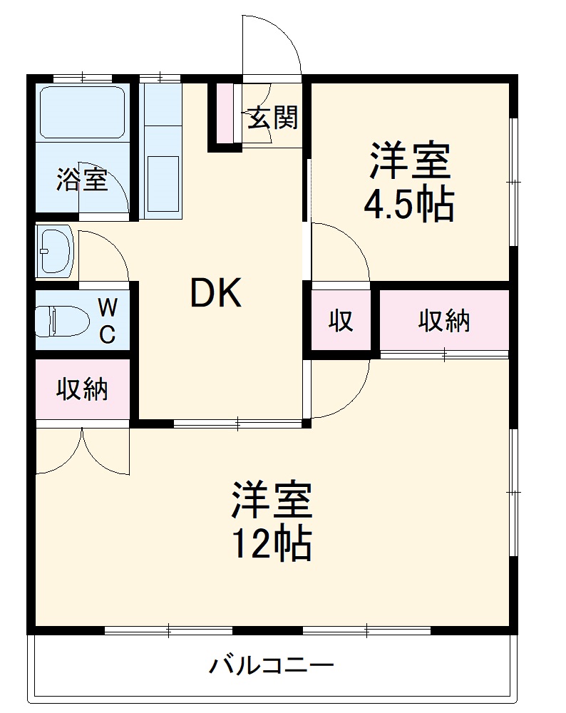 ドミール姫子Bの間取り