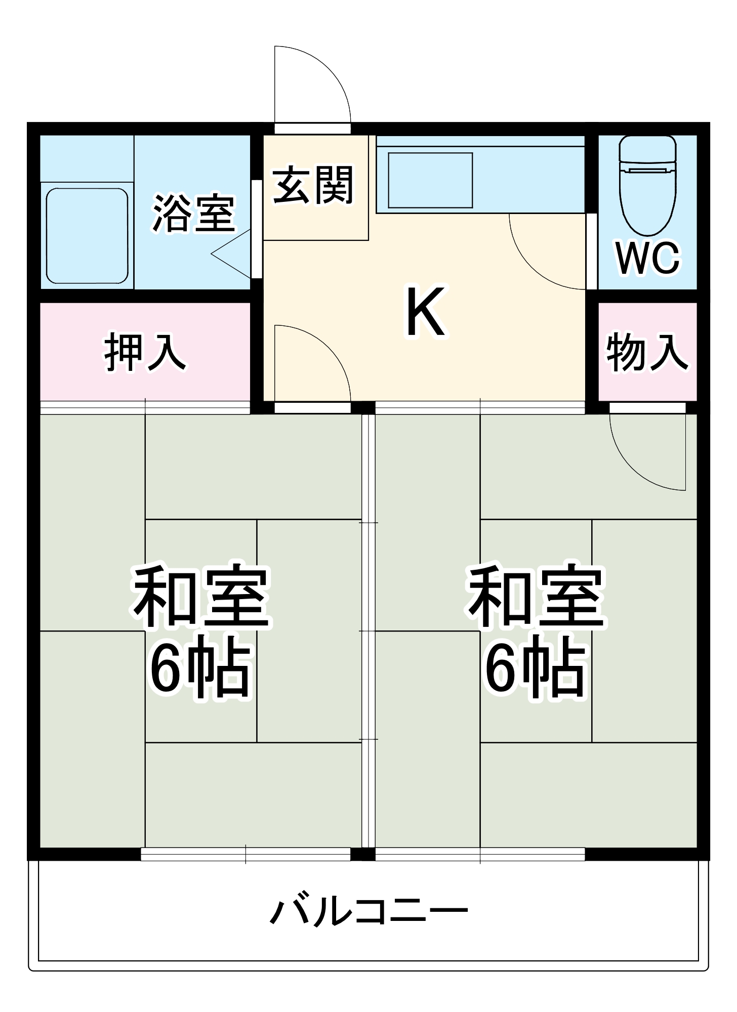 住谷アパートB棟の間取り