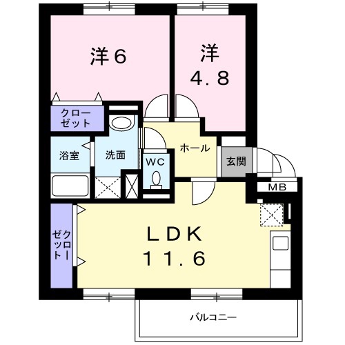 タウニーロイヤル　１の間取り