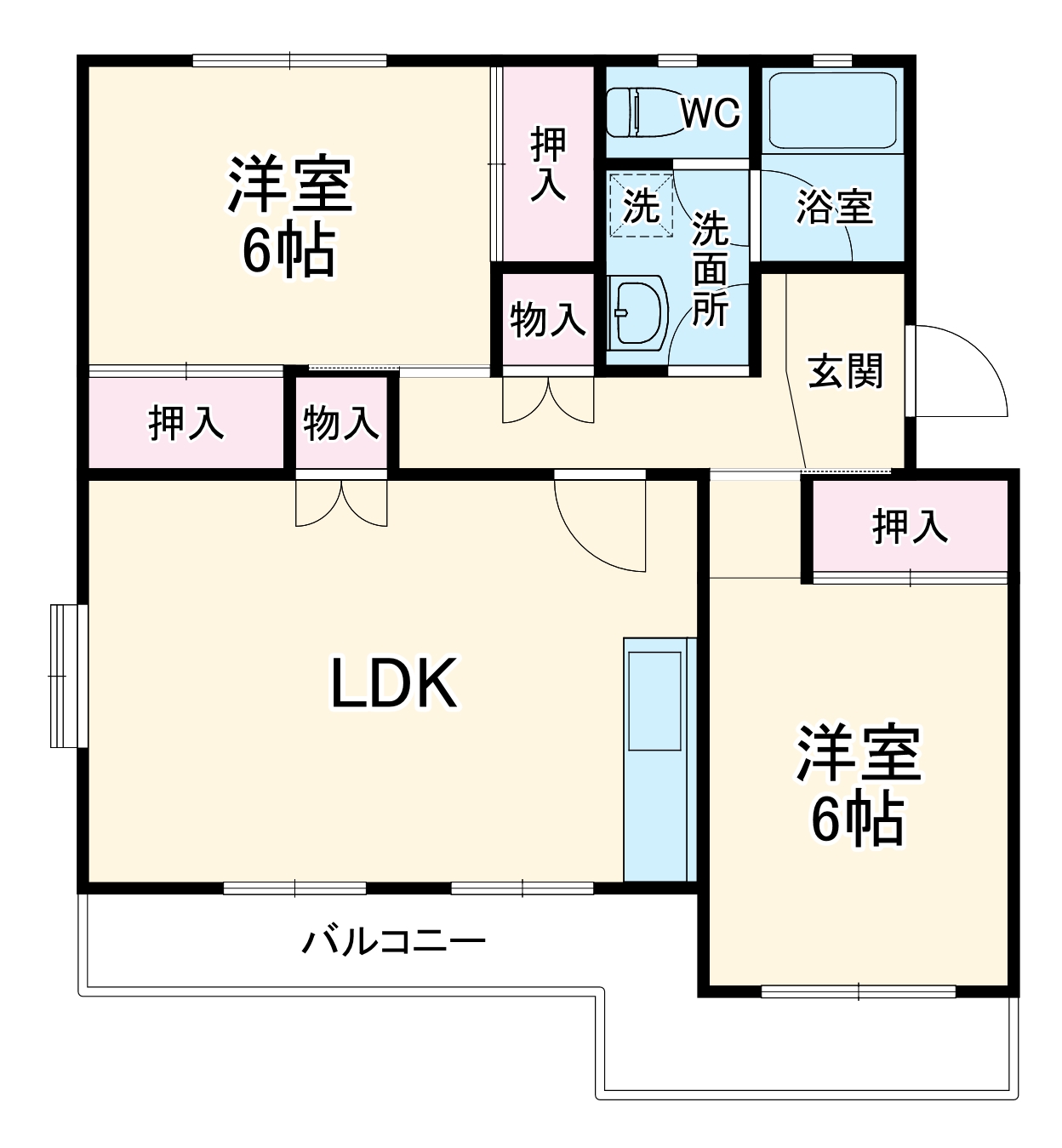 笹野ロイヤルハイツ Bの間取り