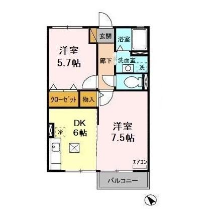 メゾンエクレール Dの間取り