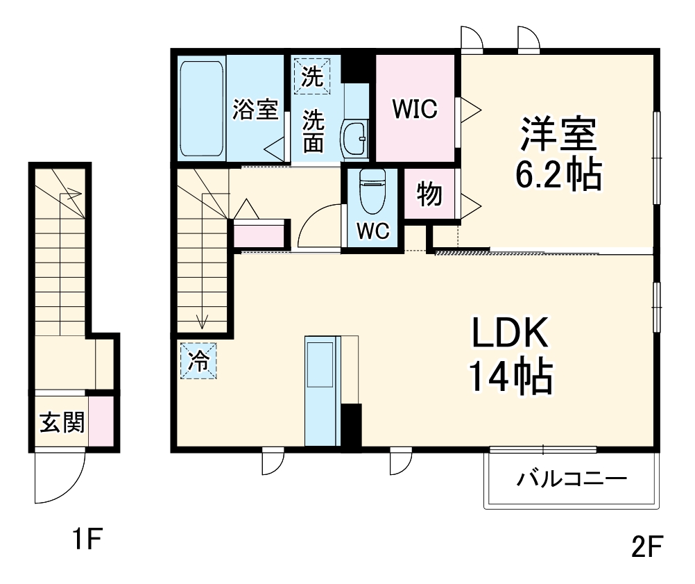 カーサ日向が丘 B棟の間取り