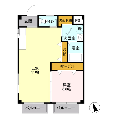 越山マンションの間取り
